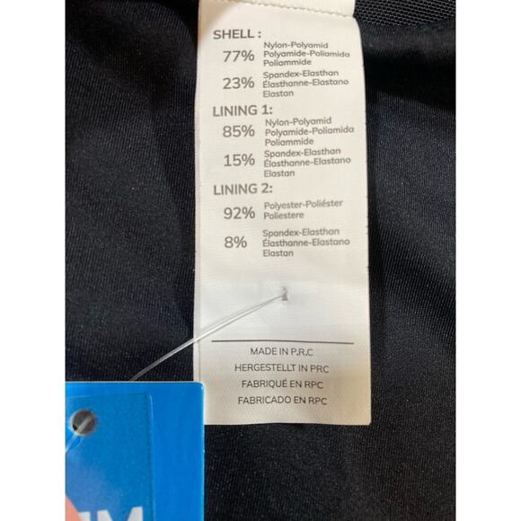 CUPSHE Black Square Neck Slim & Sculpt One-Piece Swimsuit Size Small New - Picture 7 of 11